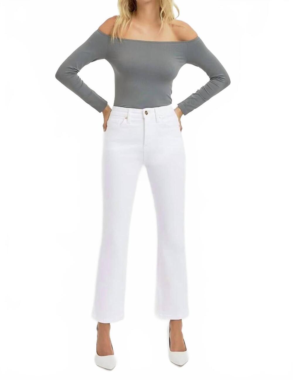 NEW RISEN nessa high-rise straight-leg crop jeans in white